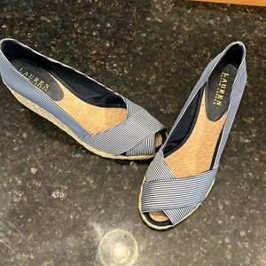 Ralph Lauren classic woven shoe with peak a boo toe